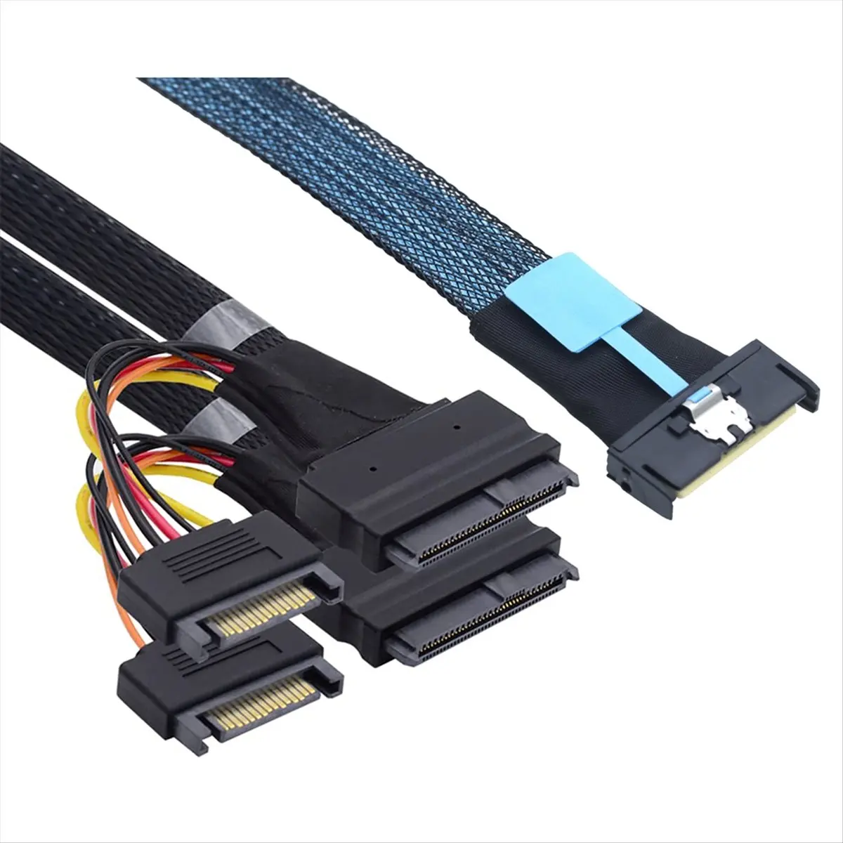 【~ New A88T】SAS MCIO 8i 74P to 2XSFF 8639+15P Adapter Cable for Server Connection Cable Server Data Transmission Cable 0.8m