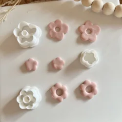 3pcs/set Flower Earrings Polymer Clay Cutters Hollow Geometric Pattern Mold DIY Ceramic Earrings Jewelry Pendants Clay Tools