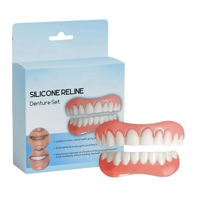 

Silicone Denture Liner Kit Denture Reliners Veneers Snap in Teeth Comfort Fit Tooth Repair Kit Nature & Comfortable Denture Set