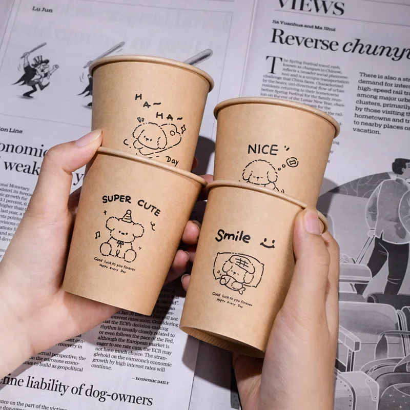 9 أوقية 250 مللي فناجين القهوة القابل للتصرف للوجبات الجاهزة أكواب ورقية سميكة لشرب الشاي الحليب المشروب البارد عصير للذهاب كوب #1