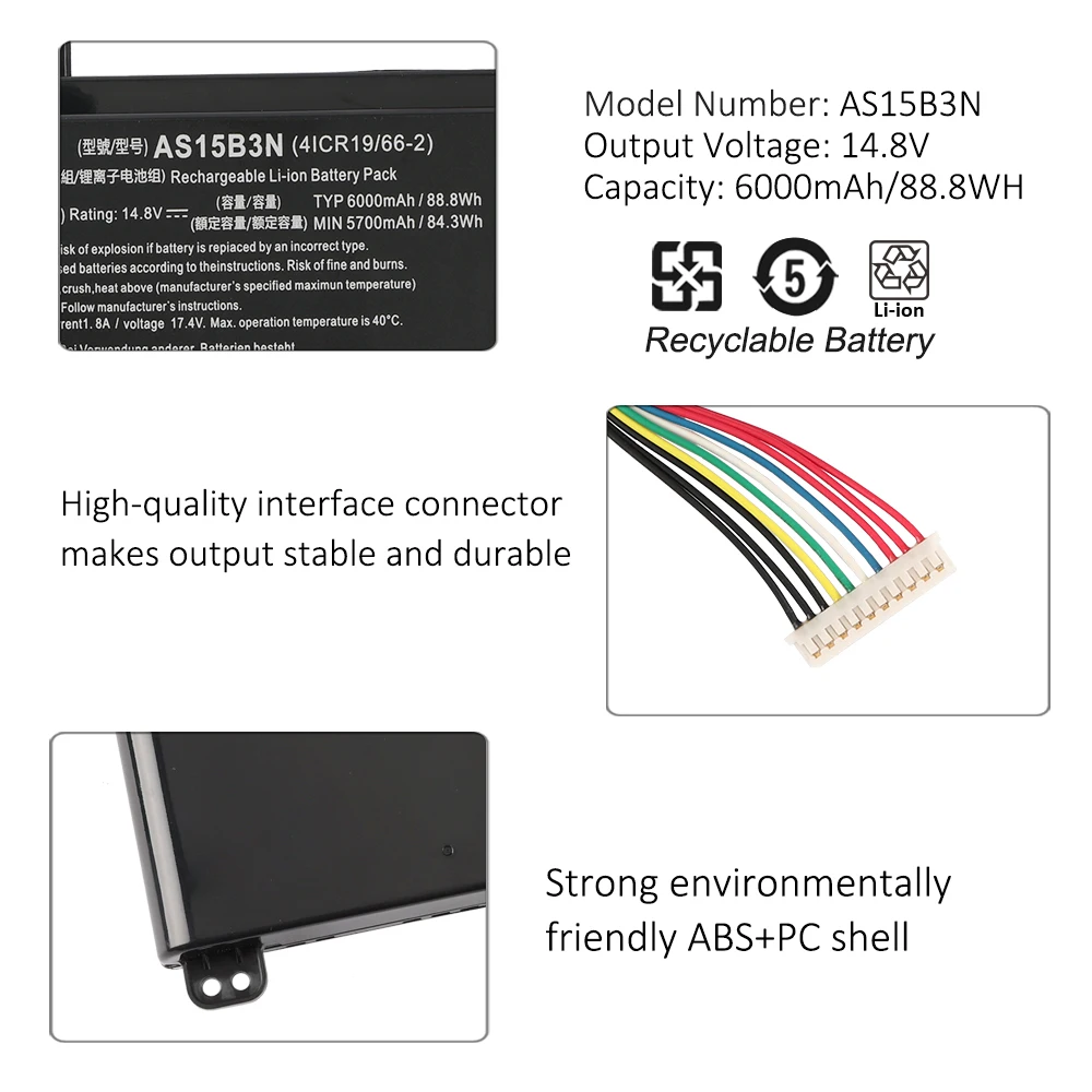 KingSener 6000mAh AS15B3N Laptop Battery for Acer Predator 17 15