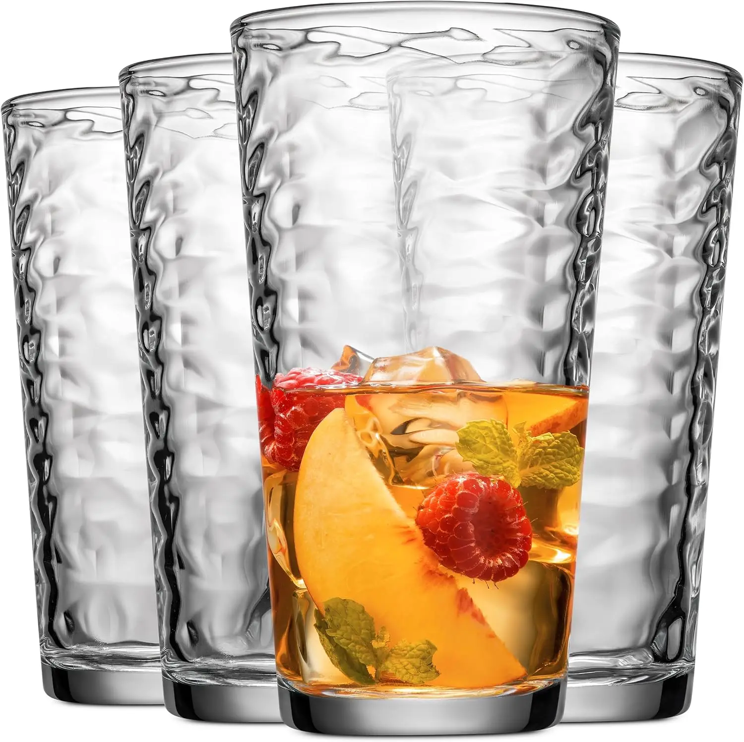 

Набор стаканов для питья из 4 стаканов Highball, 17 унций. Базовая стеклянная посуда-холодильник, идеально подходит для воды, сока, коктейлей, чая со льдом и мо.