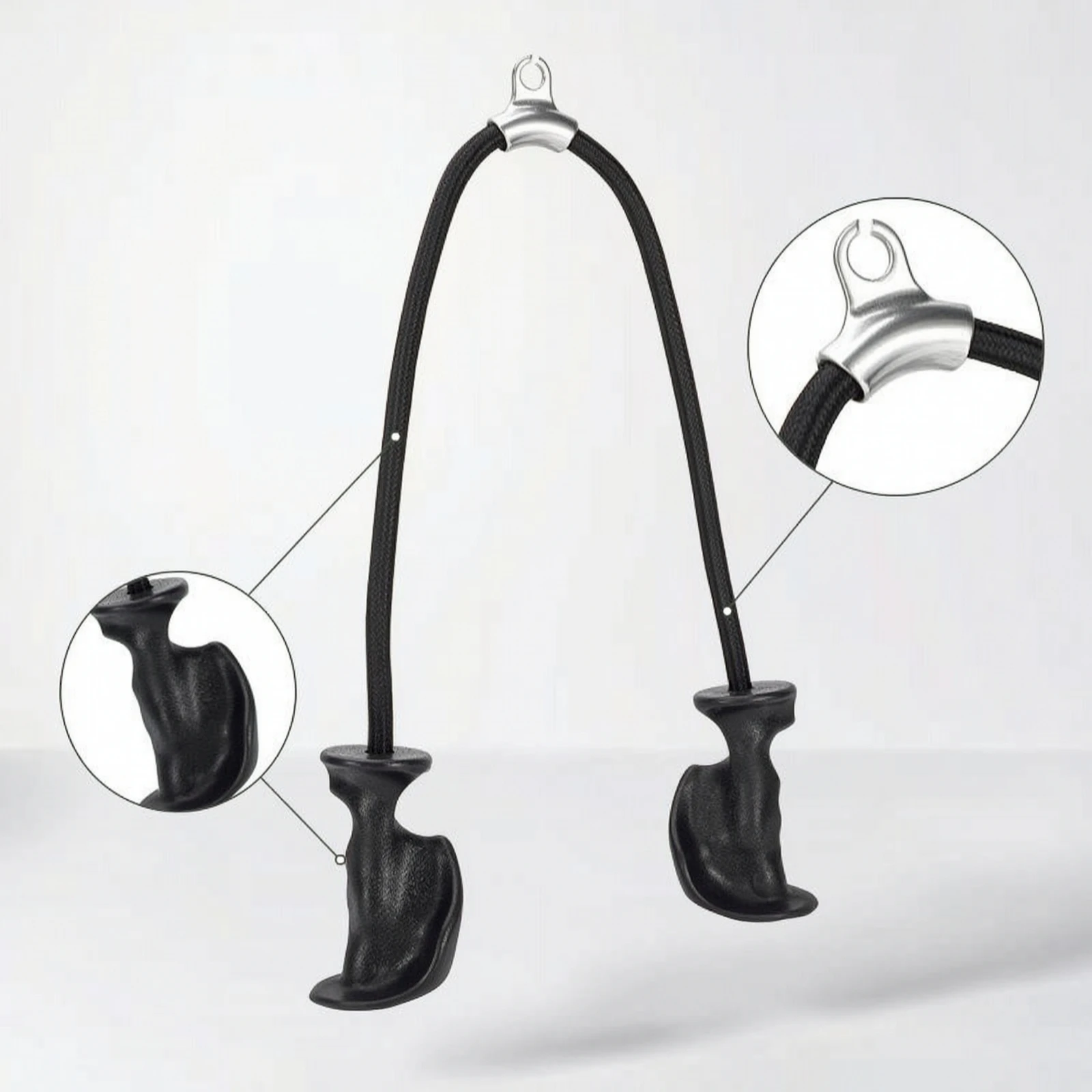 Cable Machine Attachment with Handles Ergonomic Tricep Rope Tricep Pull down Rope Non-Slip Cable Machine Attachment Comfortable