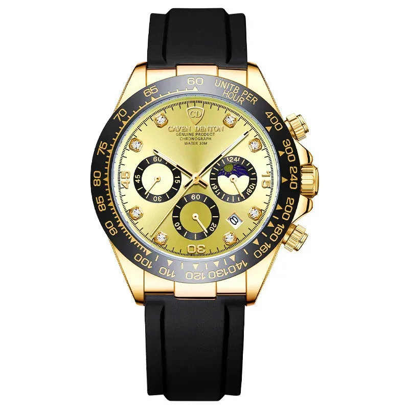 2026 Men's Watch Belt Waterproof Multifunctional Chronograph Quartz Watch Racing Dial Men's Watch