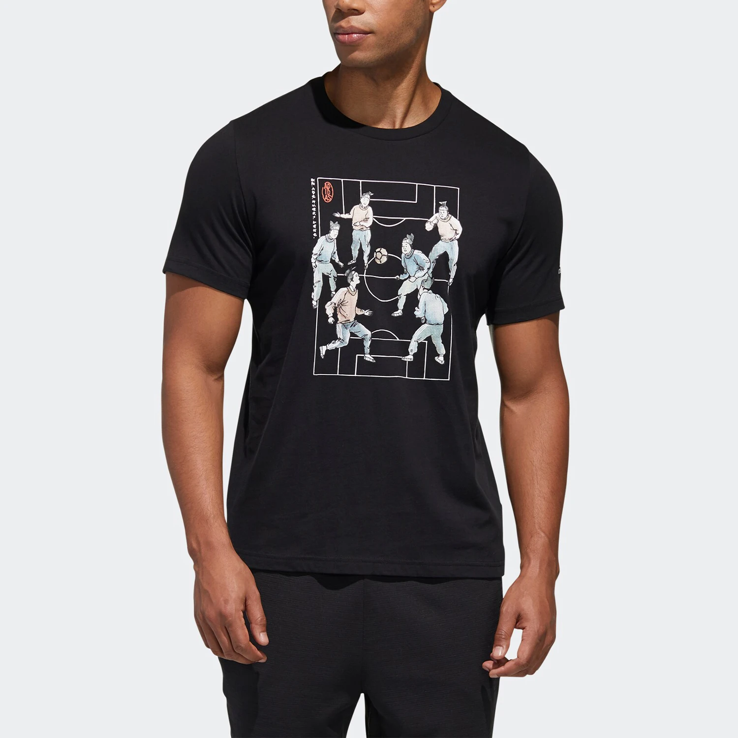 

Adidas подлинная мужская сезонная новая спортивная дышащая повседневная футболка с круглым вырезом GF3988