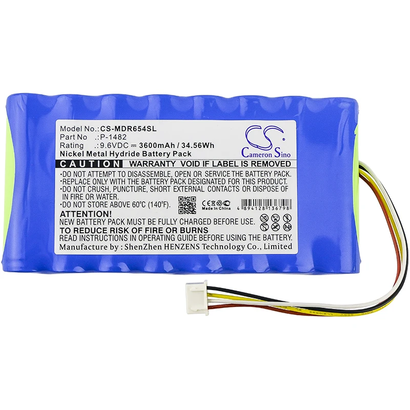 GreenBatteryPower CameronSino 3600mAh 9.6V 34.56Wh Equipment, Survey, Test Ni-MH Battery for Megger P-1482,Chauvin Arnoux 8332B