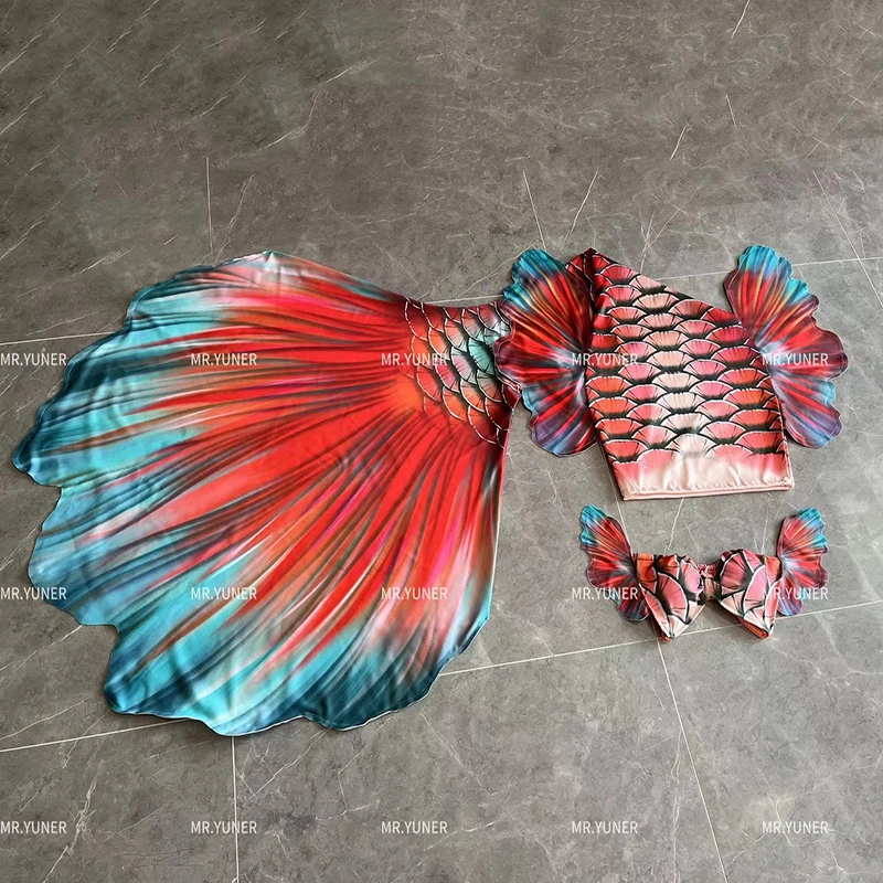 Professional Customized Mermaid Tail Dress Swimsuit Aquarium Role Play Mermaid Simulation Tail Single Webbing Accessory Costume