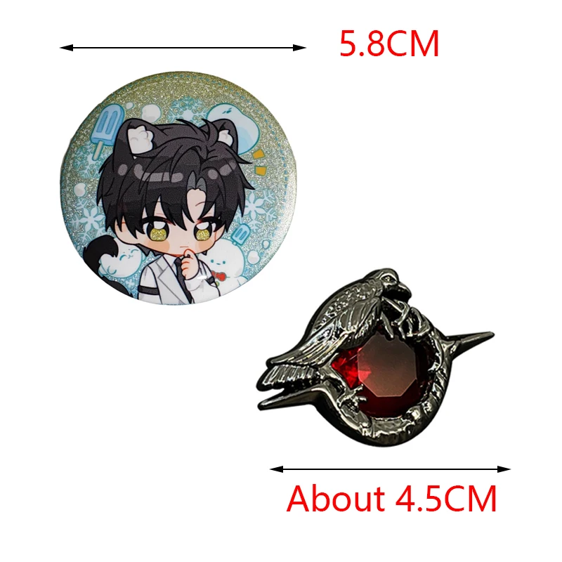 Liebe und Deepspace Sylus Crow Broschen Cosplay Caleb Rafayel Weißblech Laser Abzeichen Halloween Party Requisiten Fans Sammlung Geschenke – Detail 1