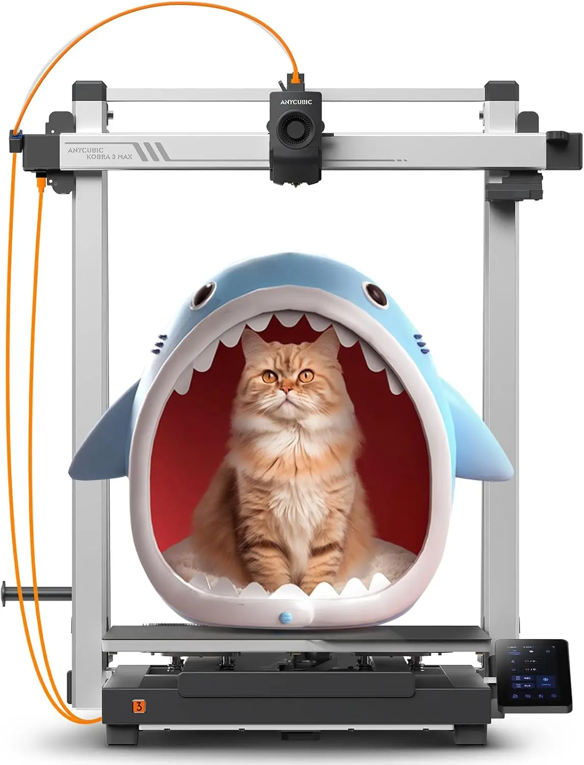 Anycubic 3D Printer Kobra 3 MAX Only, Large Printing Volume | Support Multicolor Needs ACE Pro, 600mm/s High-Speed