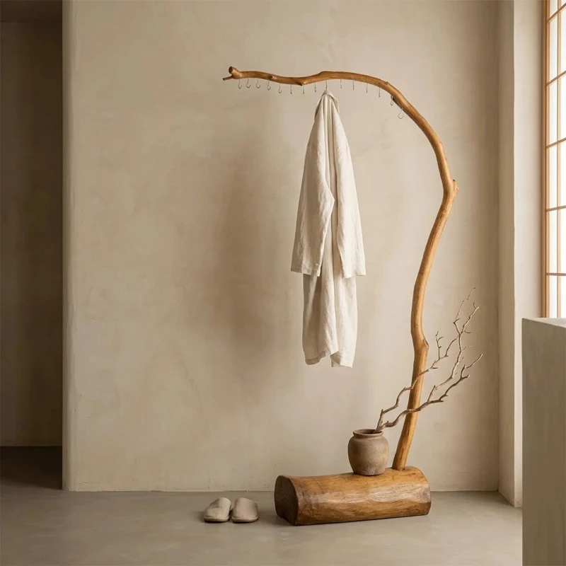 Wood Automatic Clothes Rack Compact Minimalist Vintage Apartments Wall Clothes Rack Nordic Luxury Appendiabiti Furniture Home