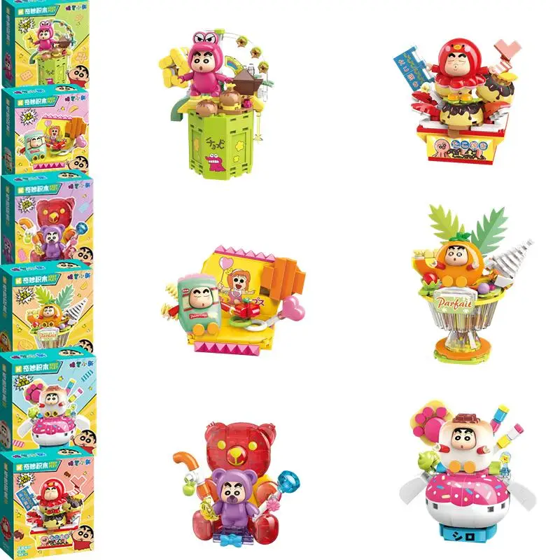 

Original Wonderful Keeppley Assembly Building Block Shin-chan Eat Well Series Toys Cartoon Characters Ornament Children's Gift