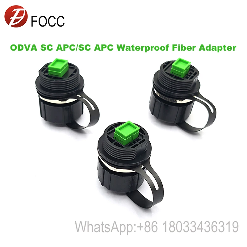FOCC FIBER ODVA SC-APC Fiber Optic Adapter IP67 Enclosure Bulkhead Adaptor with Dust Cap Outdoor Waterproof Connector