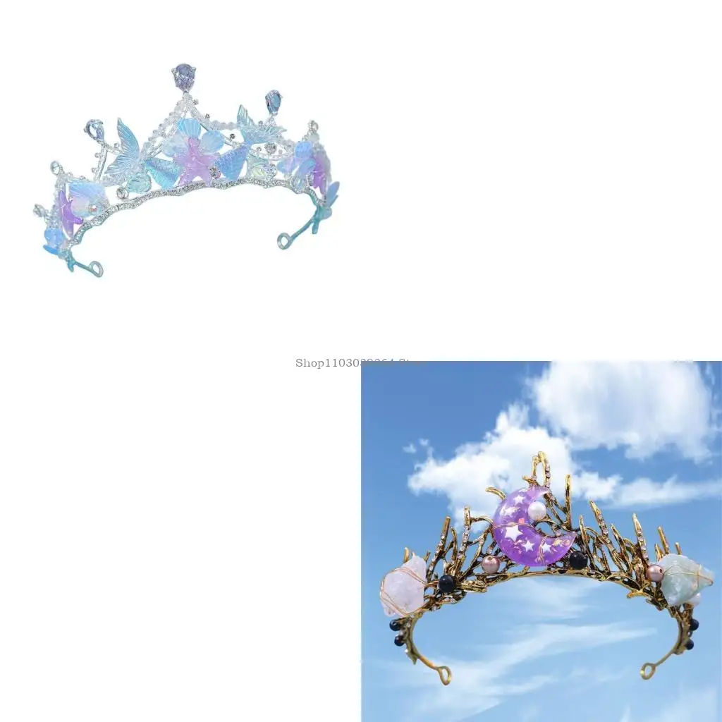 Группа ручной морской раковина Crownas Tiaras для женщин для женщин морской повязка на пляжную вечеринку и аксессуары для