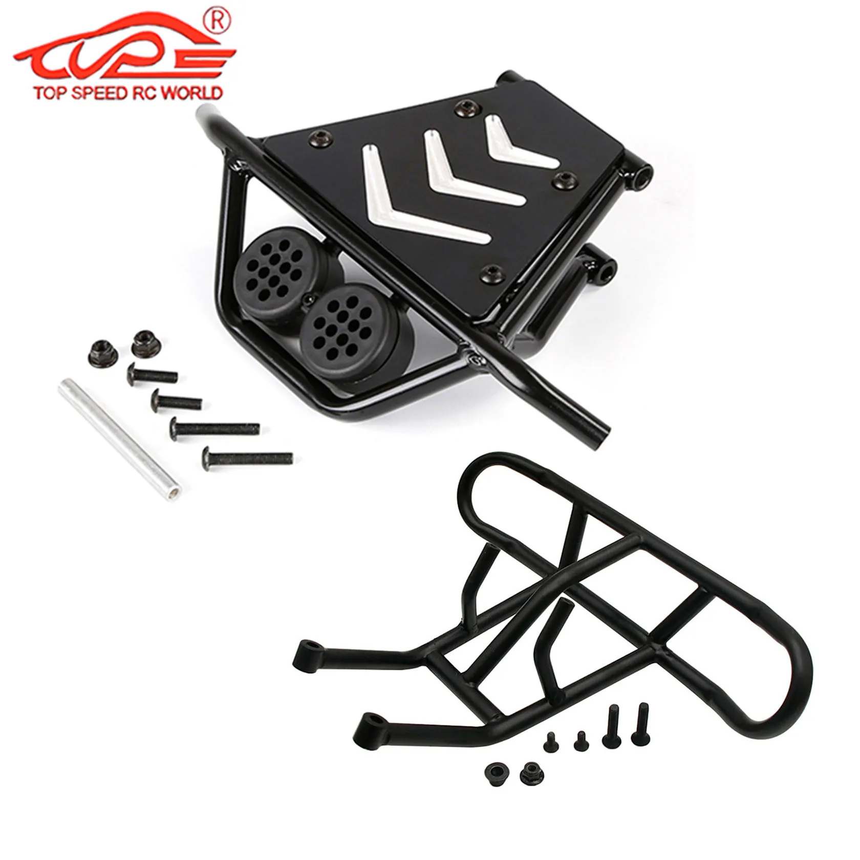 Metal Rear Bracket or Front Guard Bumper with LED Light Cover for 1/5 ROVAN HPI Kingmotor Baja 5T 5SC Truck Parts