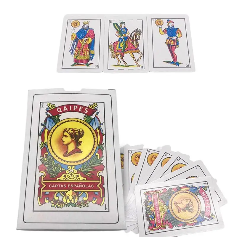 Jogo Espanhol de Cartas com Belos Padrões, Impressão Clara, Criativo, Poker, Deck Para Festa Em Família, 50 Cartas