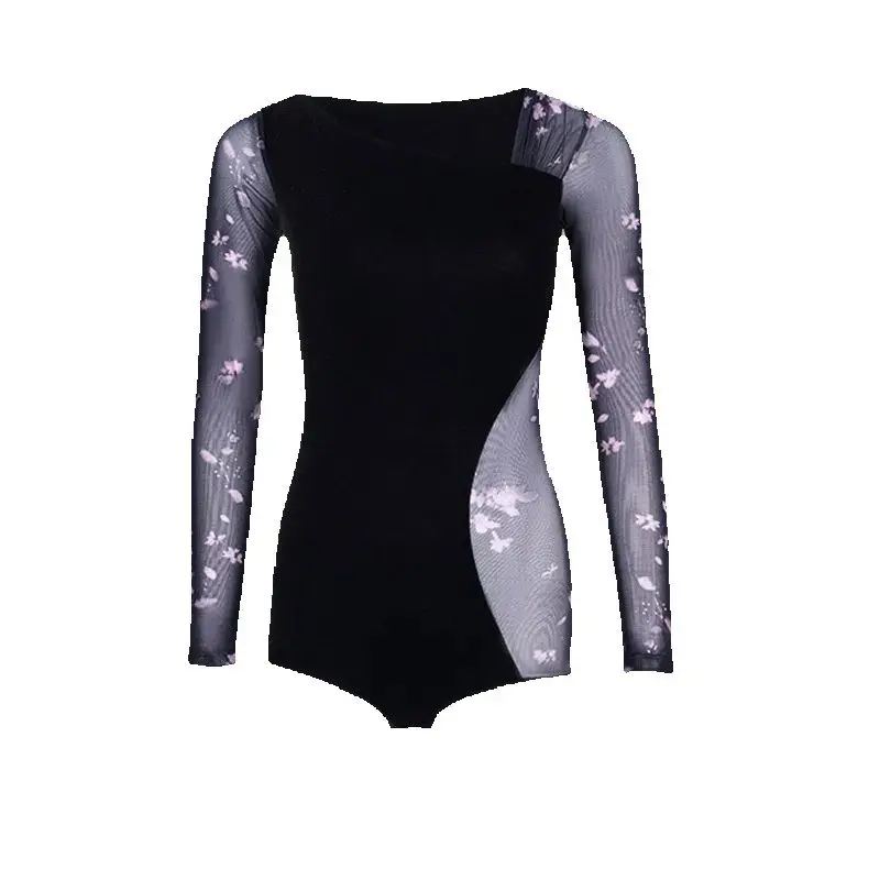 ผู้ใหญ่เสื้อผ้าเต้นรำสมัยใหม่ผู้หญิงชุดเต้นรำละตินบอดี้สูทกางเกงเต้นรำบอลรูมผู้ใหญ่แทงโก้ซัลซ่าชุดเต้นรำละติน DW11190