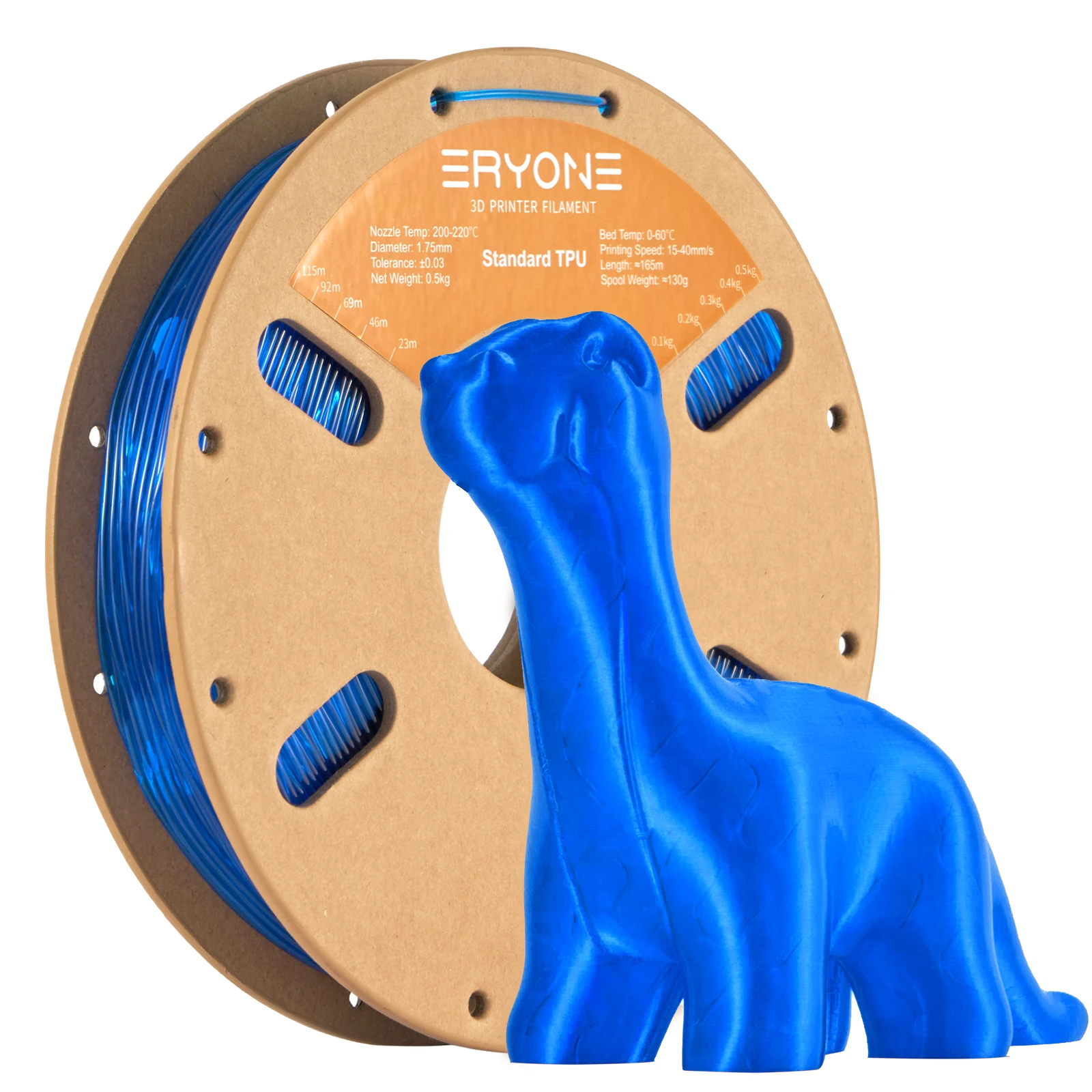 Eryone Promotion Flexible TPU Filament New Arrival 1 Spool 0.5kg 1.75mm Softness TPU Filament for 3D Printer Free Fast Shipping