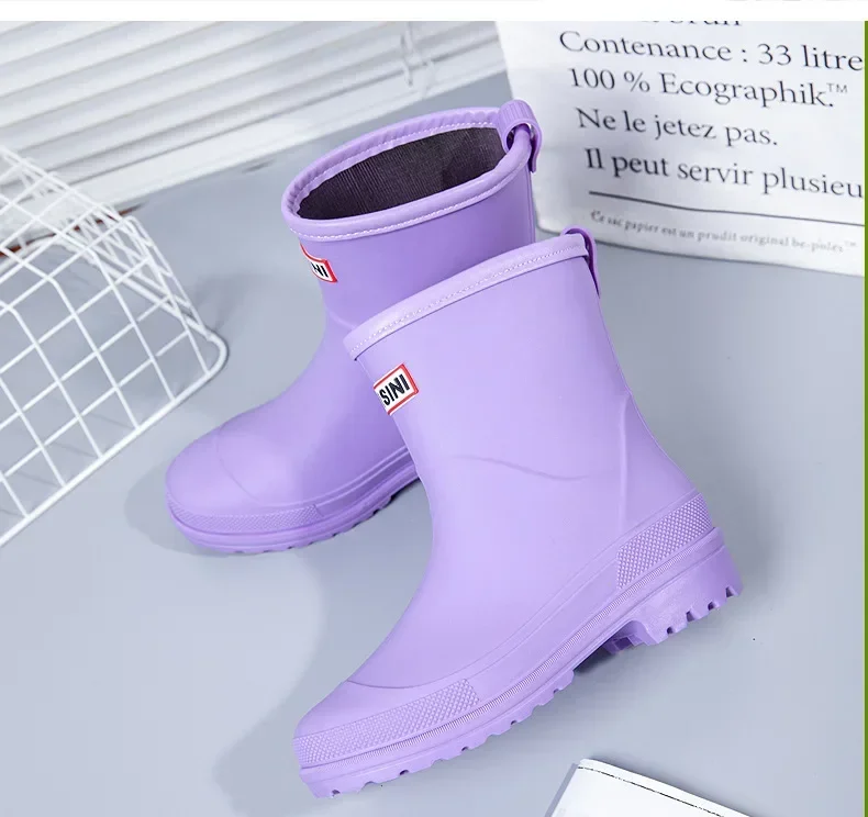 Kurze Regenstiefel für Damen, rutschfeste PVC-Wasserschuhe, wasserdichte Outdoor-Schuhe, modische Damen-Wasserstiefel – Detail 29