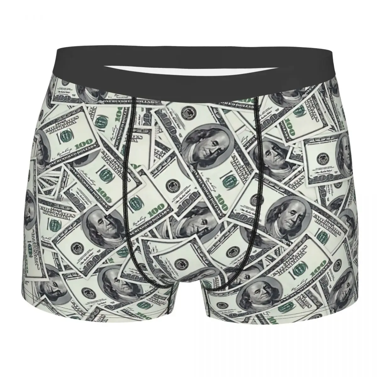 Giant Money Background 100 Dollar Bills Men Boxer Briefs Underwear Highly Breathable High Quality Sexy Shorts Gift Idea