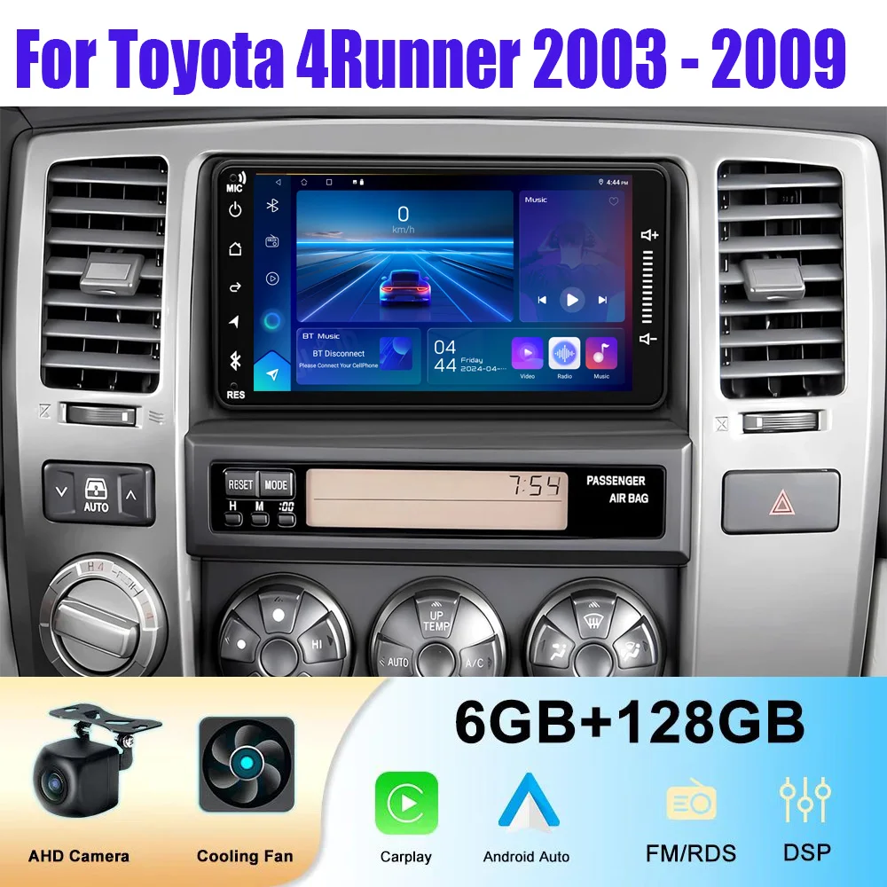 

4-64GB 7" Car Stereo Radio For Toyota 4Runner 2003 - 2009 Wireless Carplay Android 15 Auto Head Unit Touch Screen