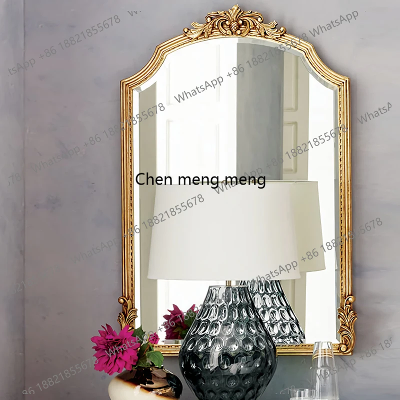 

European French dressing mirror vintage carved dressing wall hanging home floor mirror