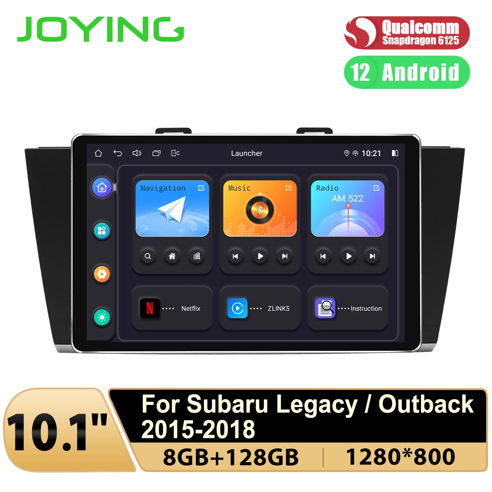 

JOYING 10.1 Inch 1280*800 Car Stereo Radio GPS Navigation Carplay System For Subaru Legacy Outback 2015-2018 Plug and Play