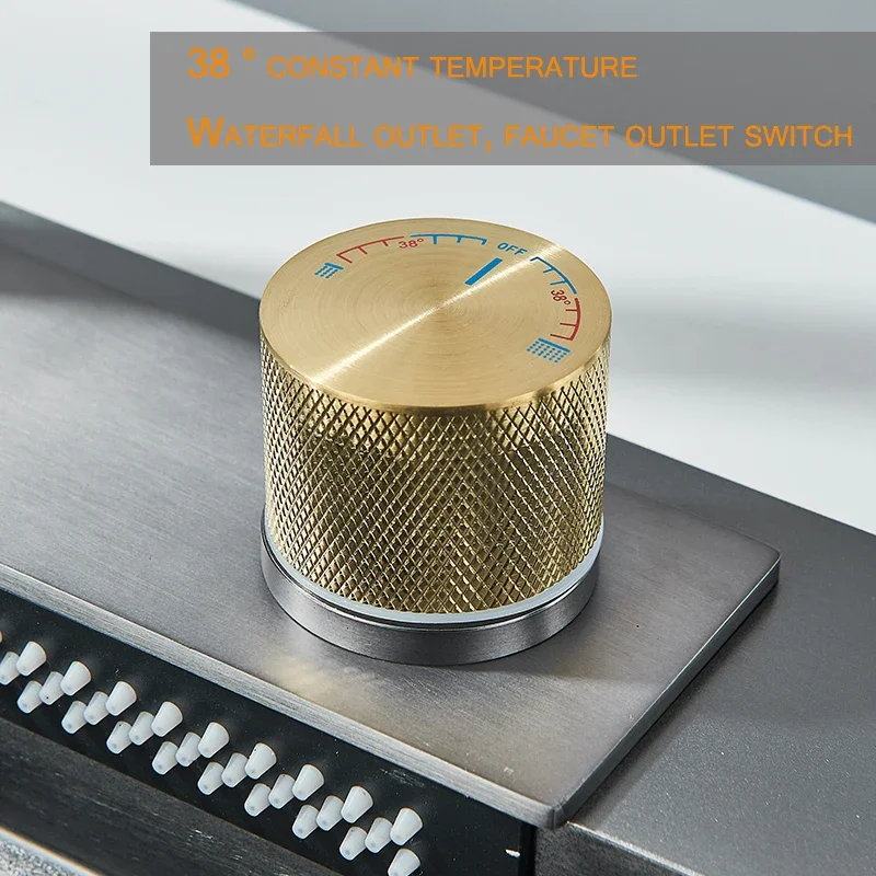 304 5 Water Discharge Modes Stainless Steel Waterfall Kitchen Sink Large Single Slot Integrated Digital Display Faucet Set