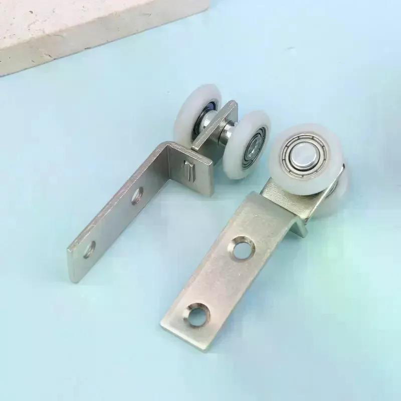 2pcs Curtain Rails Pulleys Sliding Door Pulley Hanging Track Pulley Block For Sliding Door Cabinets Window Hardware