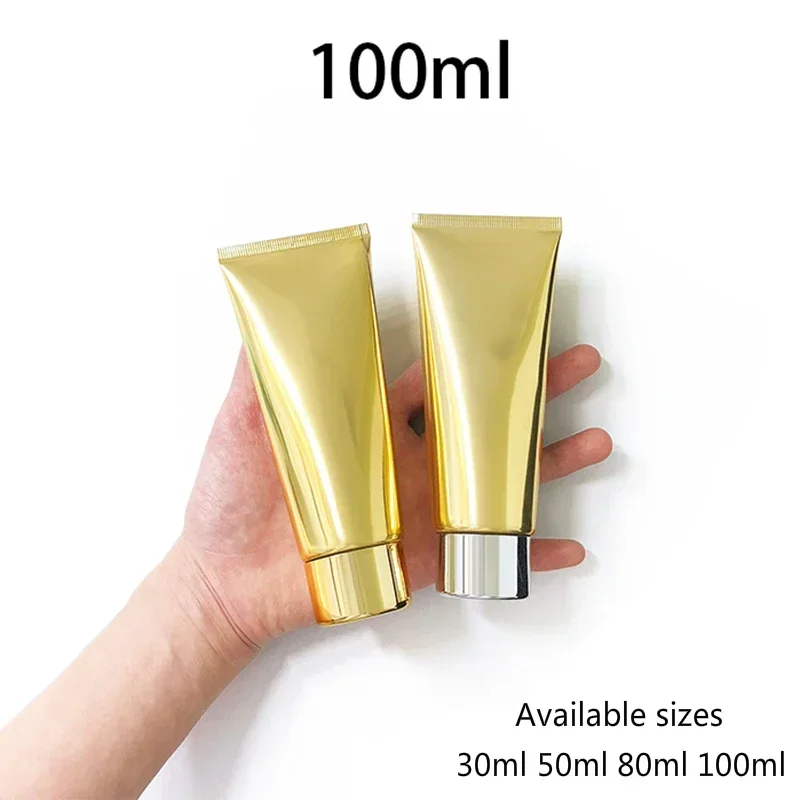 

30g 50g 80ml 100g Gold Plastic Aluminum Squeeze Bottle Empty Cosmetic Soft Tube Refillable Lotion Cream Container