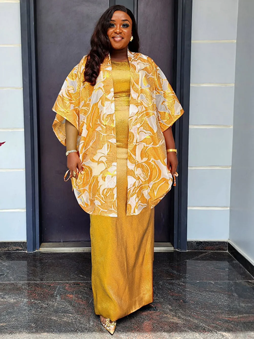 Elegant Women Dress Wedding Birthday Prom Evening Gown African Dashiki Print Tops And Vest Dresses Suit 2 PCS Set Clothes Boubou