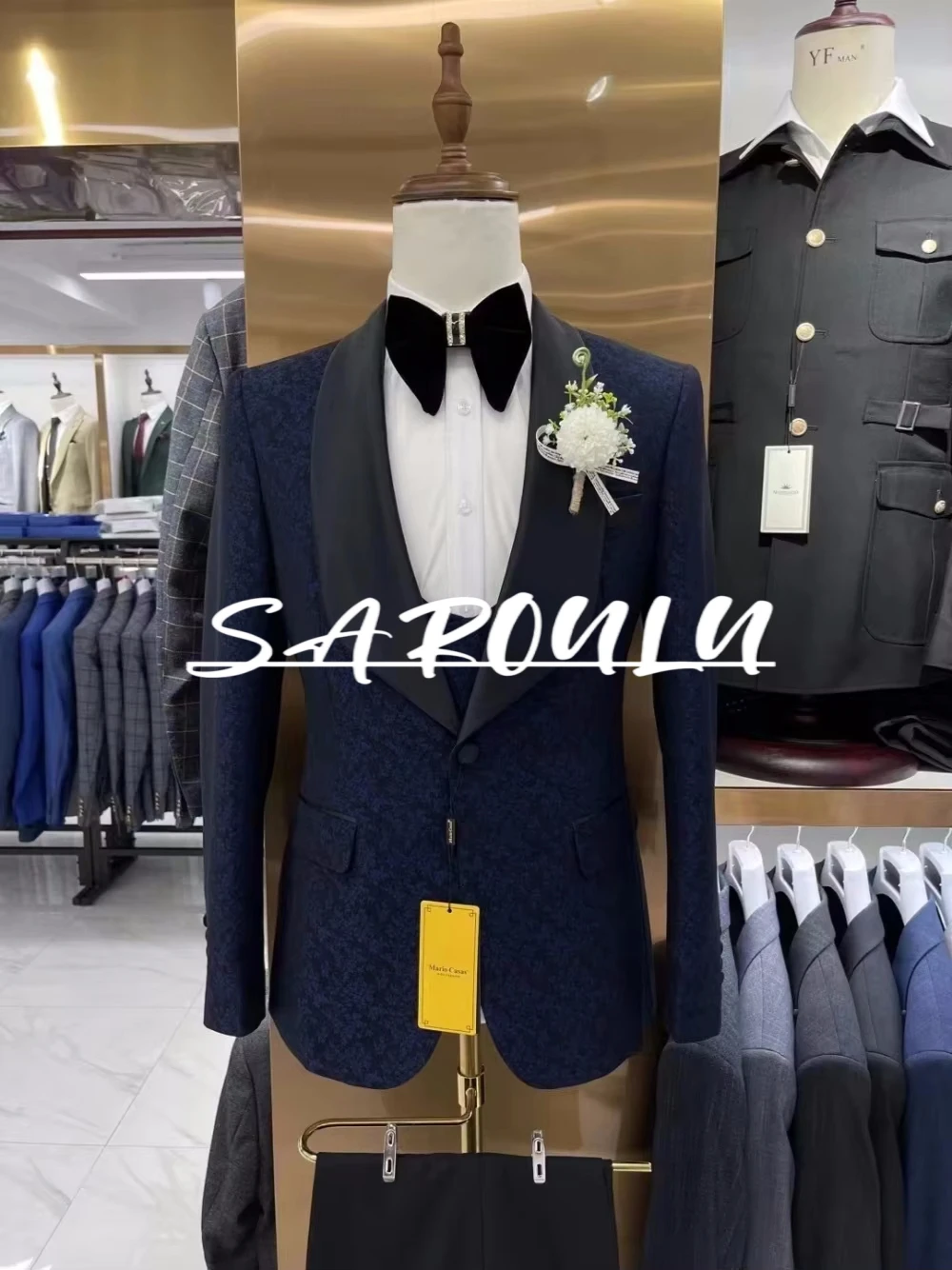 

Business Man's Suit Formal Occasions Interview Groom Wear Handsome Dancing Set Modern Single Breasted Jacket Vest Pants In Stock