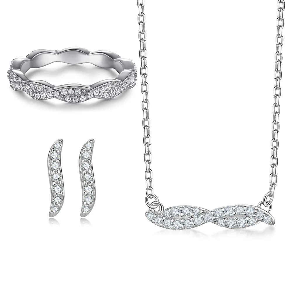 

18-каратное золото, платина PT950, серебро S925, 7-слойное гальваническое золото, серьги S-образной формы, комплект ожерелья с инкрустацией бриллиантами