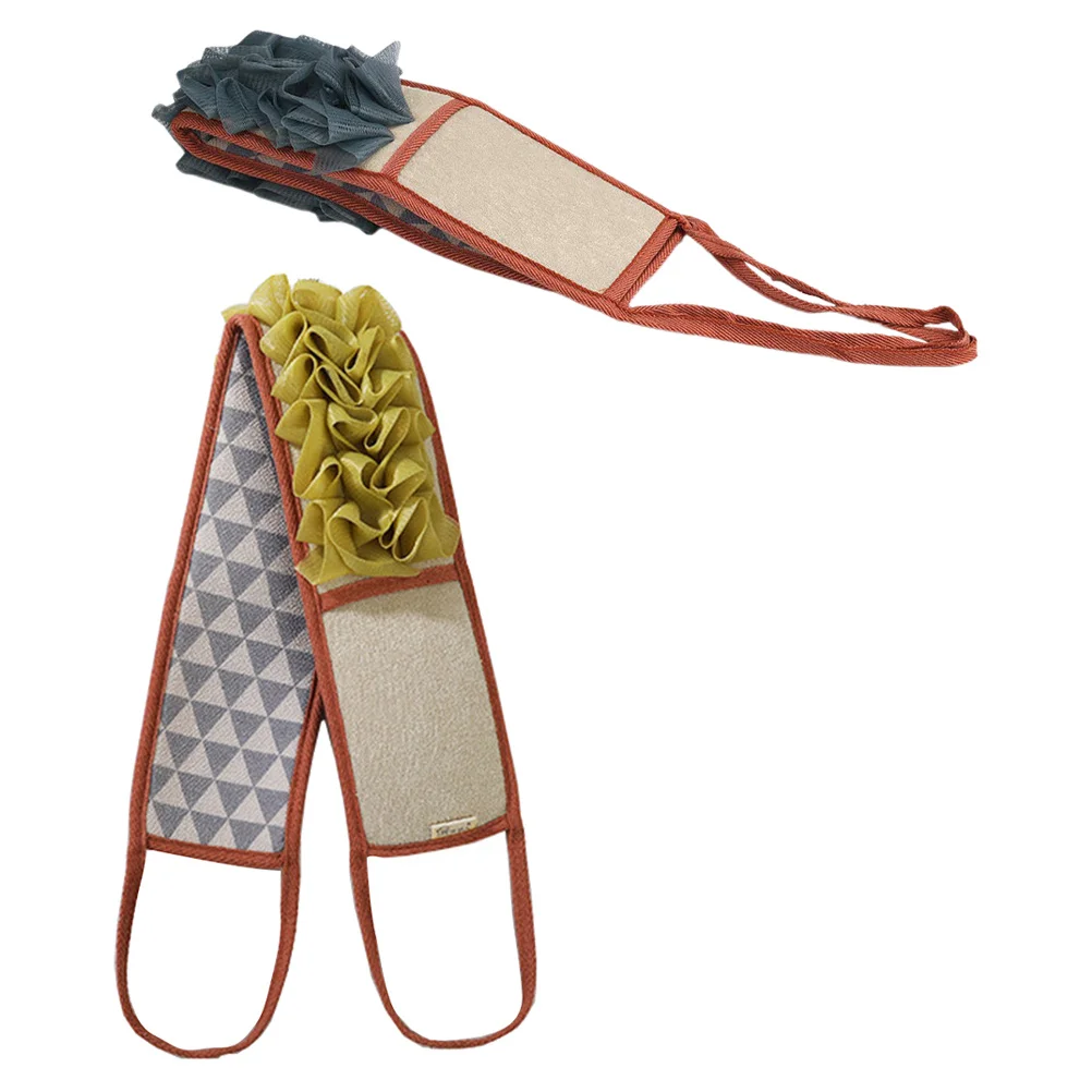 

2Pcs Long Double-Sided Bath Scrub Towels Back Scrubbers Exfoliating Body Strap Shower Bathing Massage Bath Towels
