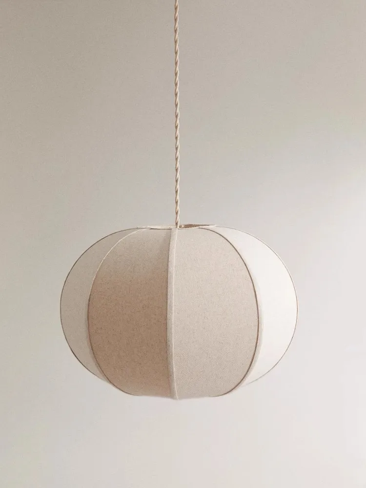 Wabi Sabi Style Pendant Light Living Room Linen Light Nordic Restaurant Lantern Homestay Medieval Fabric Pendant Light