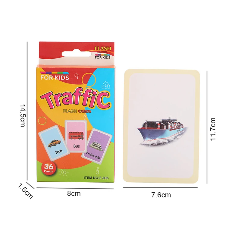 Tarjeta cognitiva en inglés para bebé, juguete educativo con forma de Animal, fruta, Color, 36 tarjetas por caja