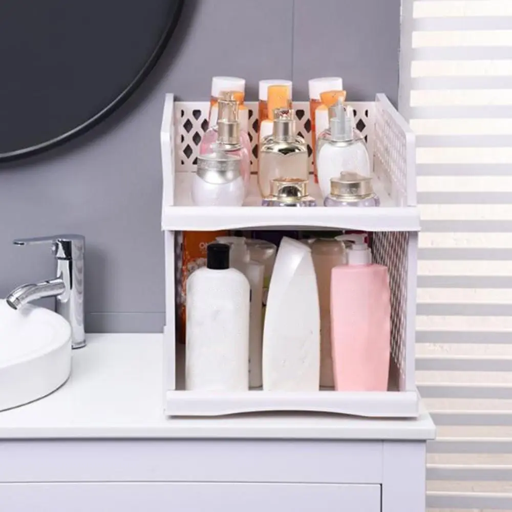 Plastic Clothes Storage Rack Large Capacity Folding Closet Storage Boxes Stackable Space Saving File Layered Partition Shelf