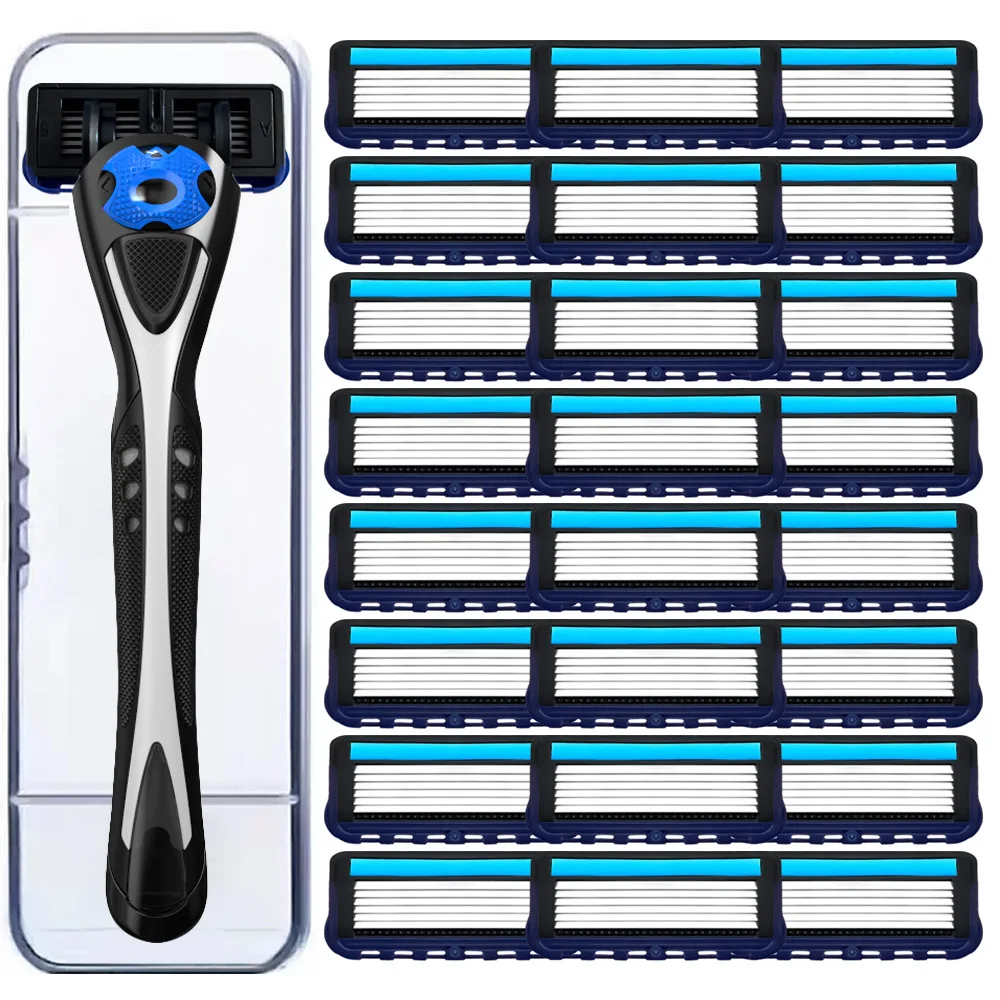 

Manual Shaver for Men 5-Layers Blade Razor with Replaceable Blade, Washed And Reused Men's Classic Safety Razor