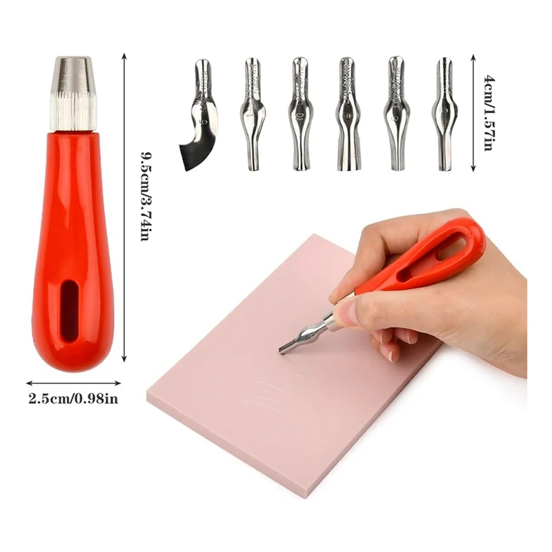 Bloques de linóleo para impresión con herramientas cortadoras, Kit de fabricación de sellos de goma, Kit de impresión de linóleo para bricolaje, fácil de usar, 12 paquetes