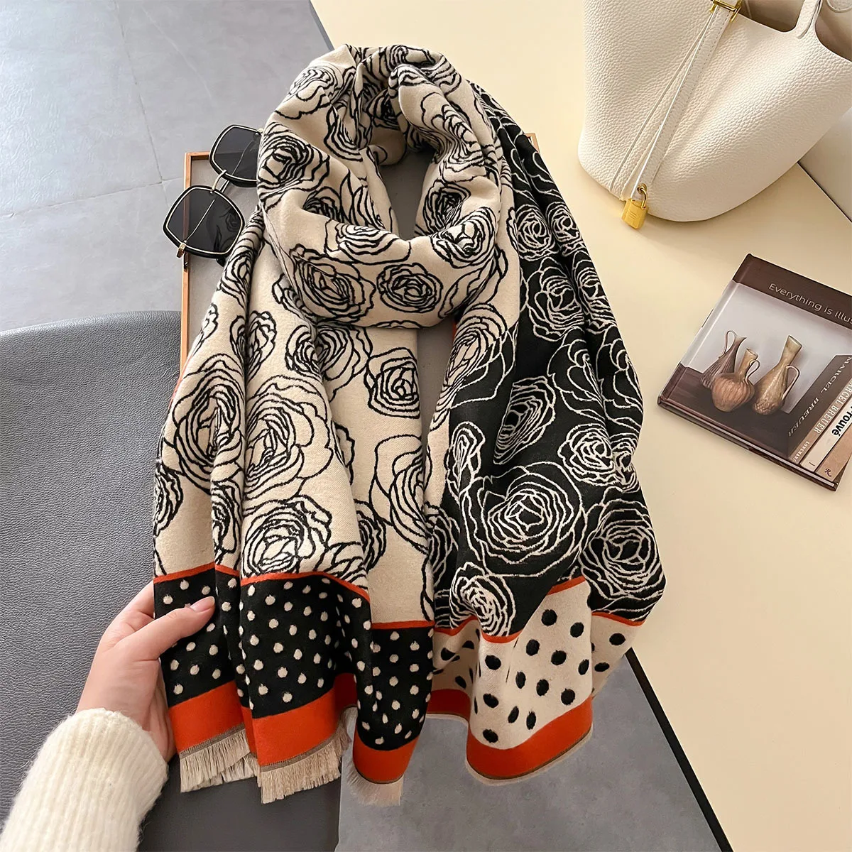 Luxury Thick Blanket Shawl Winter Warm Print Cashmere Scarf Women 2024 New Wraps Bufanda Pashmina Female Travel Poncho Stoles