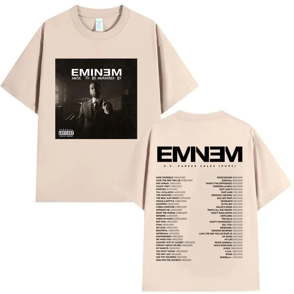 مغني الراب Eminem Mvsic To Be Mvrder By Tour 2025 جرافيك تي شيرت الرجال الهيب هوب ريترو مريح القطن تي شيرتات قصيرة الاكمام الشارع الشهير #5
