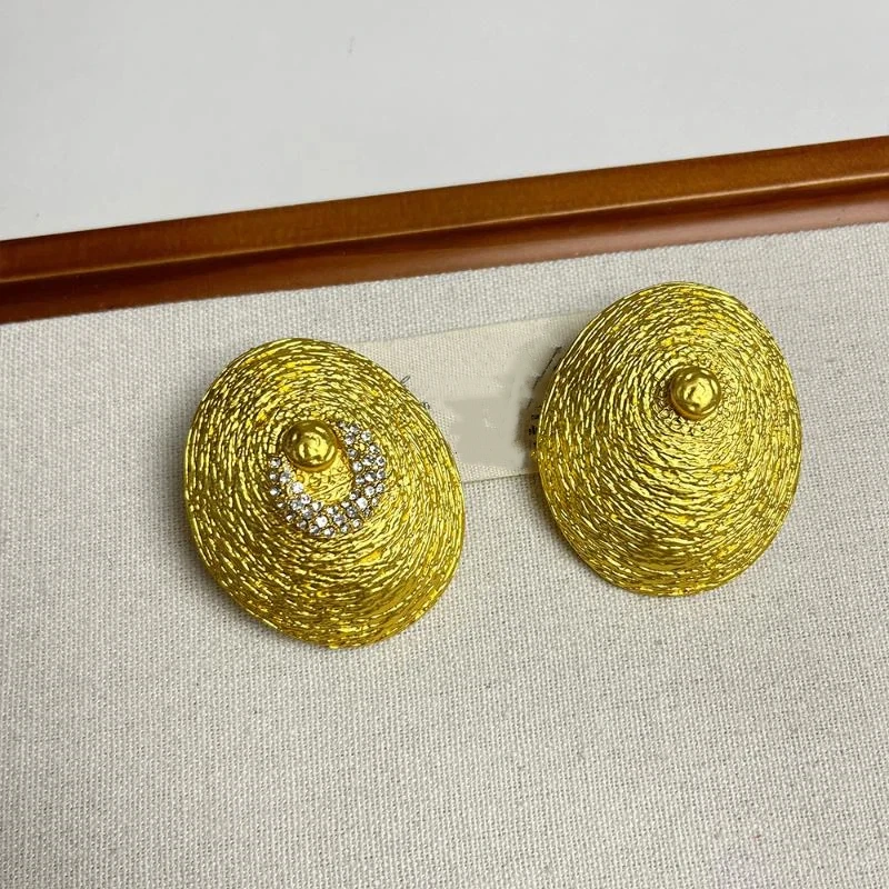 Retro Baroque Style Metal Oval Shaped Dangle Earrings Ring For Women Fashion Jewelry Gift Accessories