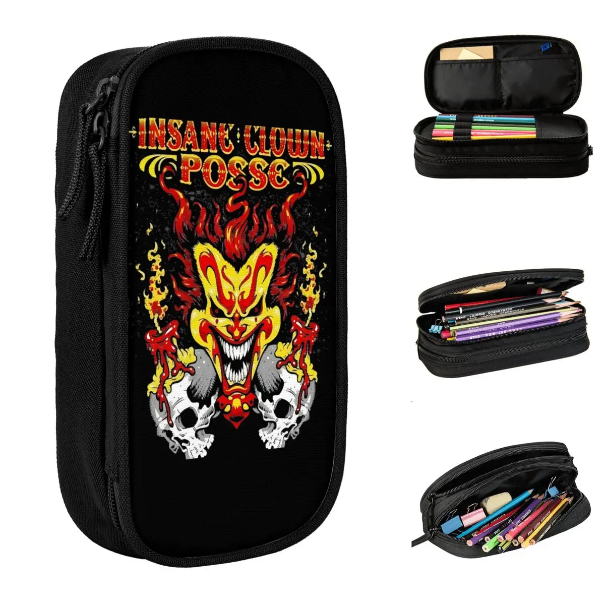 Insane Clown Posse Pencil Case Lovely ICP Violent J Shaggy 2 Dope Pen Bag Girl Boy Big Capacity Office Zipper Pencilcases