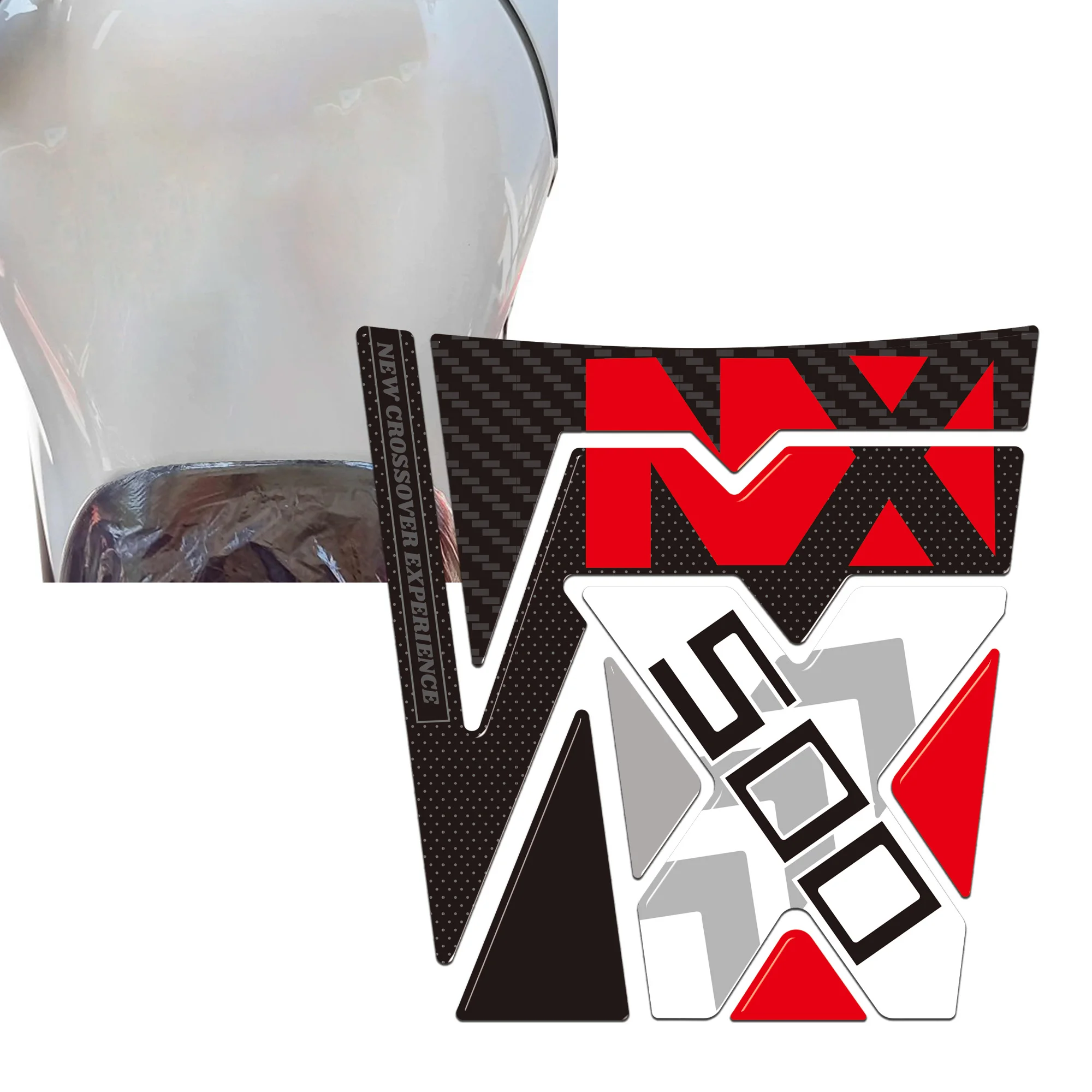 decal Stickers 3D Tank Side Protectors compatible with Honda NX500 2024-2025