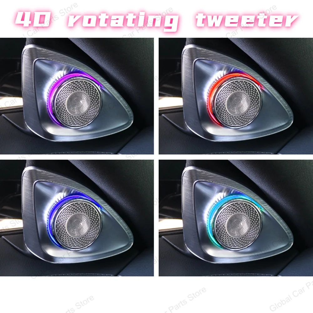 For Mercedes-Benz 4D Speaker E C S W213 W205 W222 X253 Car LED Tweeter Speaker Horn 64 Colors Ambient Light Tweeter Speaker