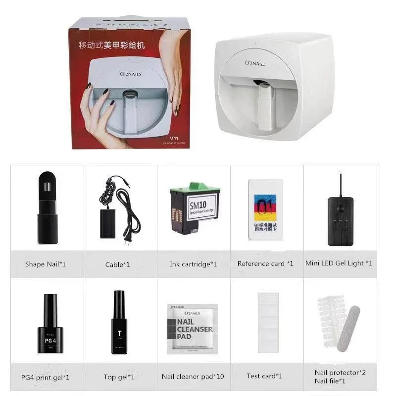 O2Nails Nail Machine V11 Mobile  Equipment ForSalon Smart DIY WIFI Function Operation Portable Printer