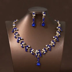 Itacazzo Bride Wedding Classic Necklace Earring Set Exquisite and Elegant for Ladies Suitable for Party Festivals