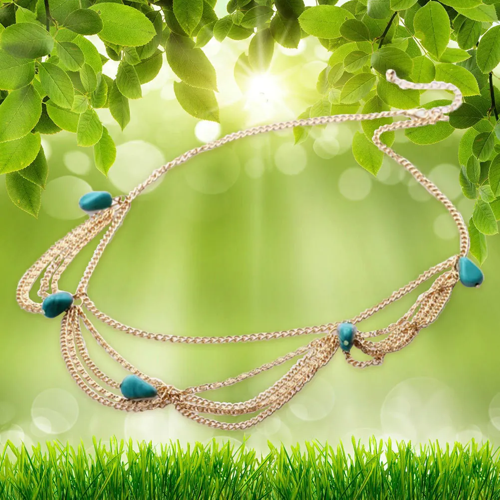 

Bohemia Style Retro Alloy Hair Band Golden Bridal Wedding Party Headdress Tassels Hair Decor for Bridesmaid Retro Hoop