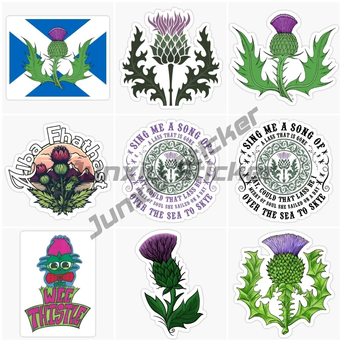 Beautiful and Sacred Scottish National Flower Thistle Vinyl Self Adhesive Car Stickers Decorative Stickers