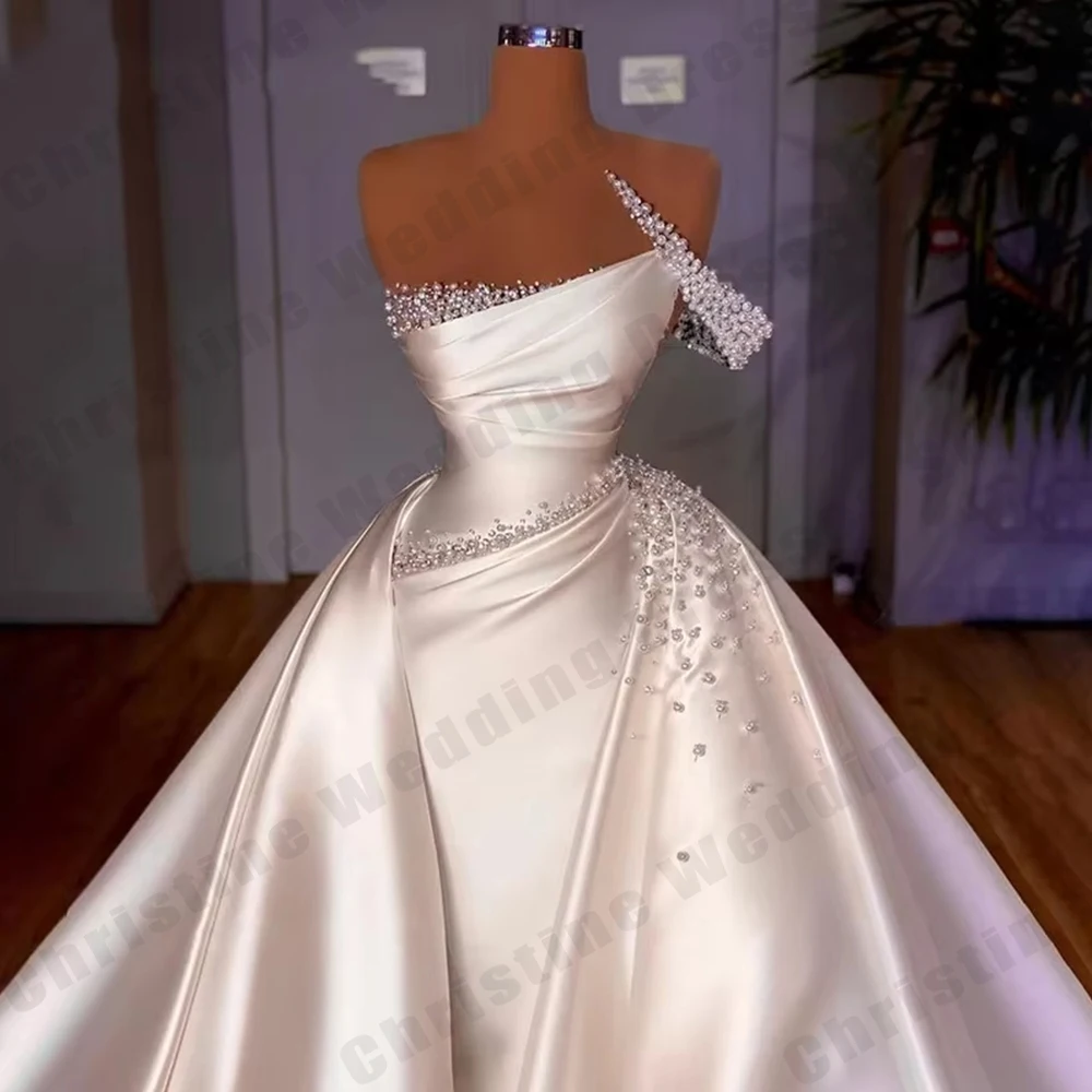 Sexy vestidos de noiva femininos elegante cartões ombro sem mangas princesa vestidos de casamento formal festa de formatura novia personalizado de