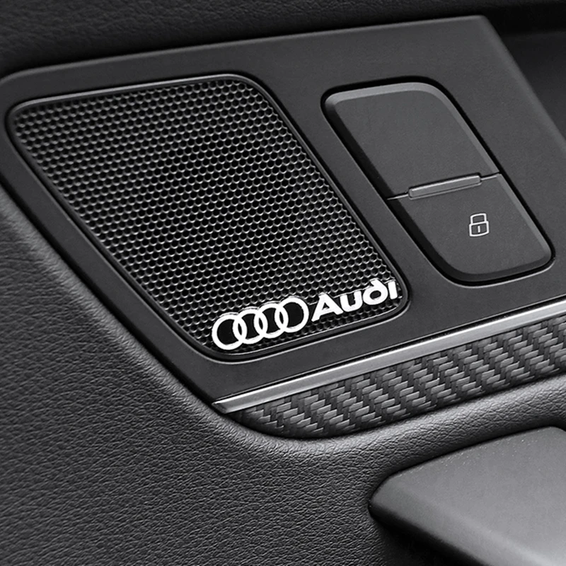 4pcs car audio decorate 3D Aluminum Badge Emblem Sticker For Audi A4 A3 A5 A6 A1 A7 A8 Q2 Q3 Q5 Q7 Q8 TT Accessories Car Styling